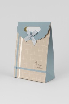 Пакет подарочный (XS) "Simple plaid", green (12x6x16)