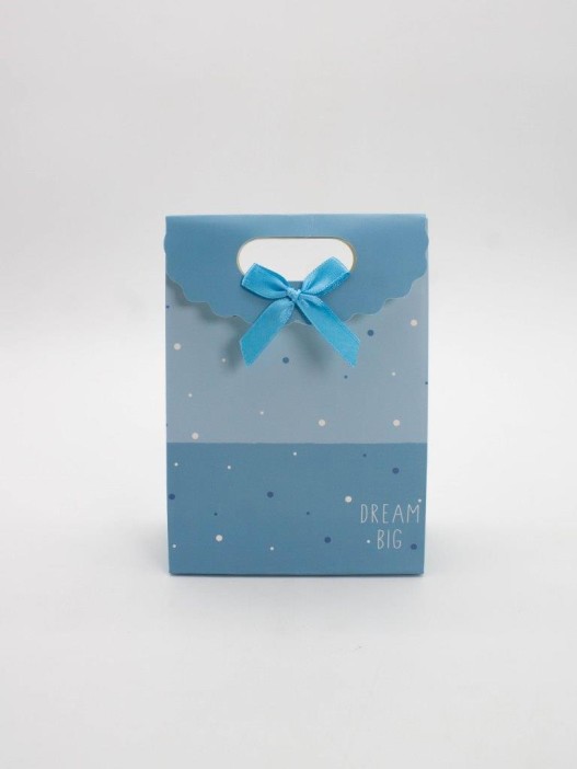 Пакет подарочный (XS) &quot;Small dots&quot;, blue (12x6x16) 