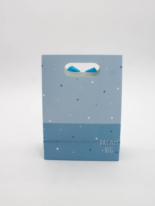 Пакет подарочный (XS) &quot;Small dots&quot;, blue (12x6x16) 