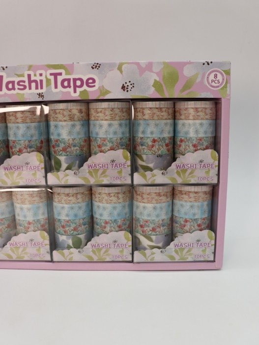 Набор декоративного скотча 10 шт. &quot;Flower power&quot;, blue, шоу-бокс 8 шт. 