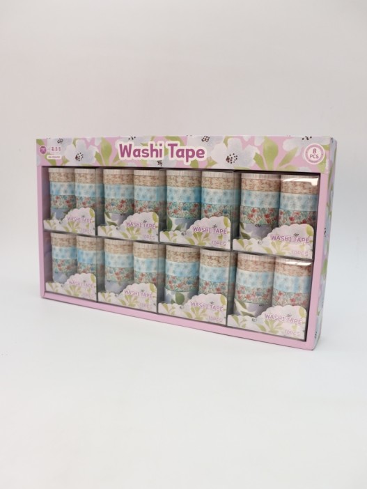 Набор декоративного скотча 10 шт. &quot;Flower power&quot;, blue, шоу-бокс 8 шт. 