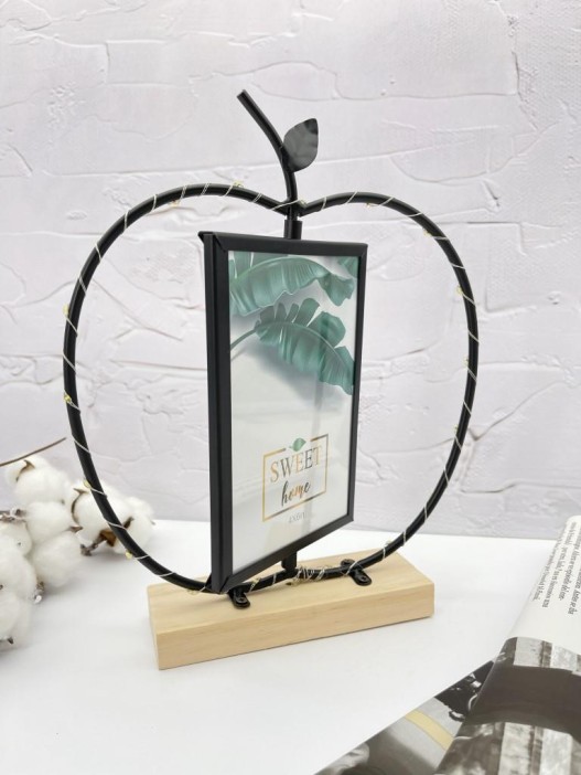 Фоторамка со светодиодами «Apple», black, металл (10*15 см) 