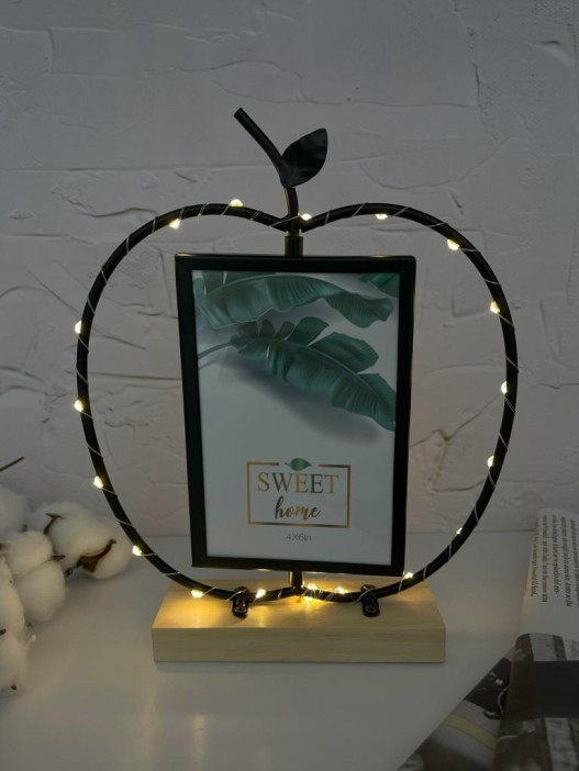 Фоторамка со светодиодами «Apple», black, металл (10*15 см) 