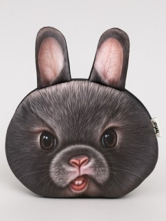 Кошелёк плюшевый &quot;Serious hare&quot;, grey (11*10 cm)