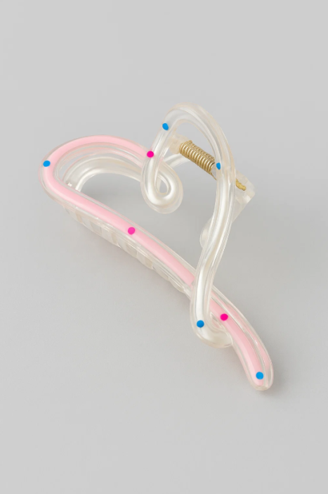 Заколка-краб для волос GIRLY "Изящное сердце", микс 