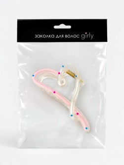 Заколка-краб для волос GIRLY "Изящное сердце", микс