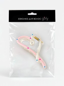 Заколка-краб для волос GIRLY "Изящное сердце", микс
