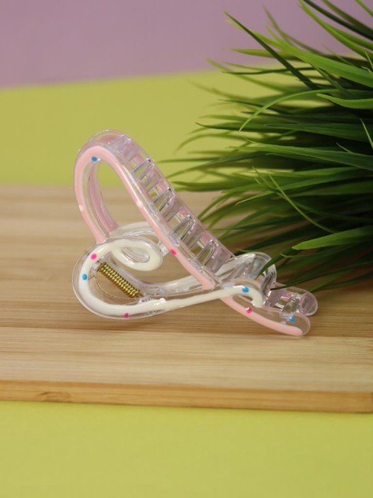 Заколка-краб для волос GIRLY "Изящное сердце", микс 