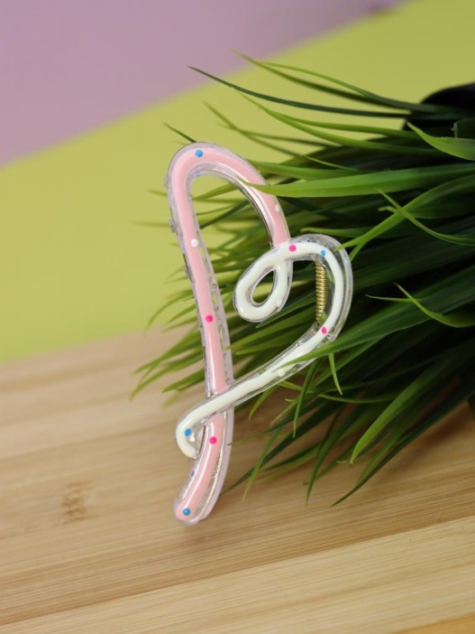 Заколка-краб для волос GIRLY "Изящное сердце", микс 