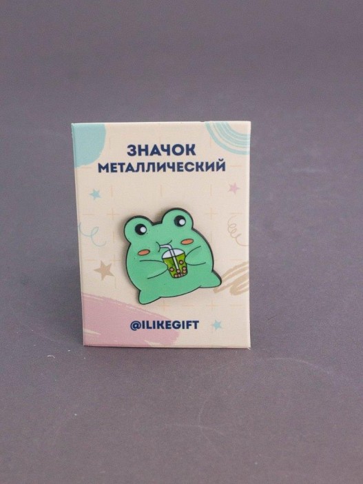 Значок металлический iLikeGift "Tropical Frog" 
