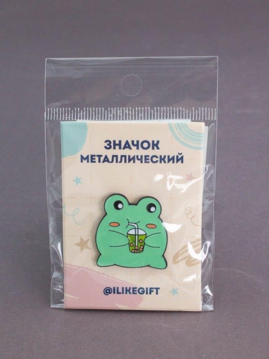 Значок металлический iLikeGift "Tropical Frog" 