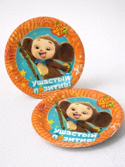 Набор бумажных тарелок "Чебурашка-2", 6 шт d=180 мм