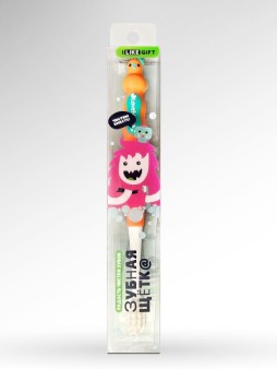 Зубная щётка для взрослых iLikeGift "Birdie bite", orange (19 см)