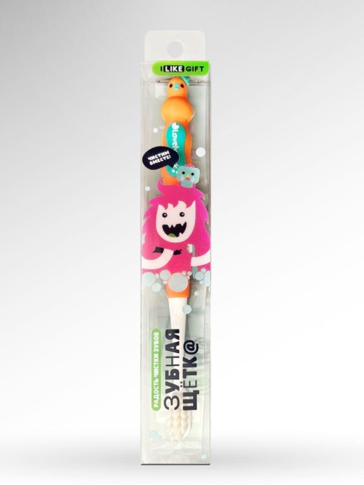 Зубная щётка для взрослых iLikeGift &quot;Birdie bite&quot;, orange (19 см) 