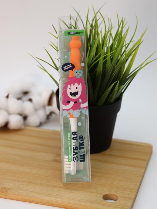Зубная щётка для взрослых iLikeGift &quot;Birdie bite&quot;, orange (19 см) 