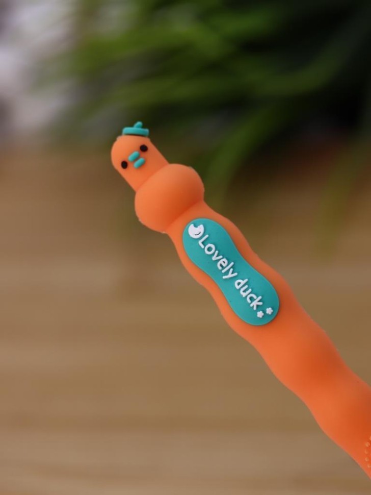 Зубная щётка для взрослых iLikeGift "Укус птички", оранжевая (19 см)