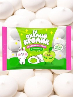 Воздушное суфле" "ПУХЛЫЙ КРОЛИК" (Marshmallows) с начинкой, со вкусом кислое яблоко, 85 гр