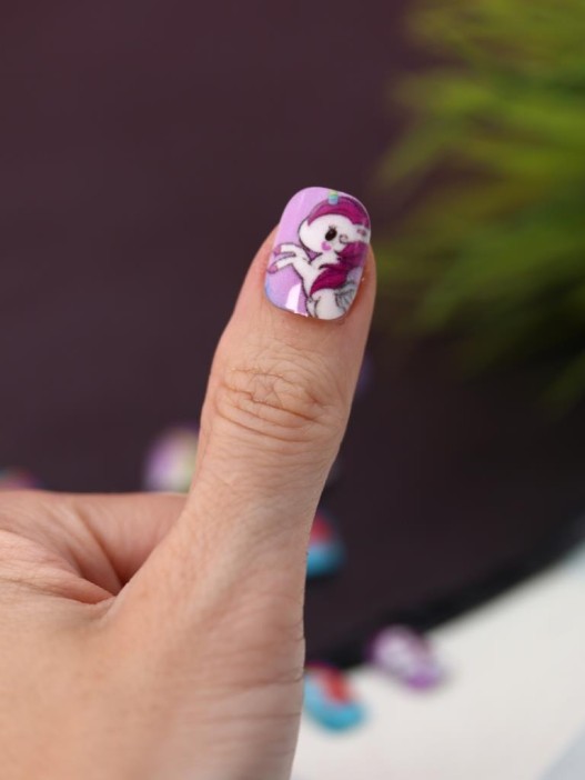 Накладные ногти GIRLY "Единорог", 12 шт., с клеевыми пластинами 