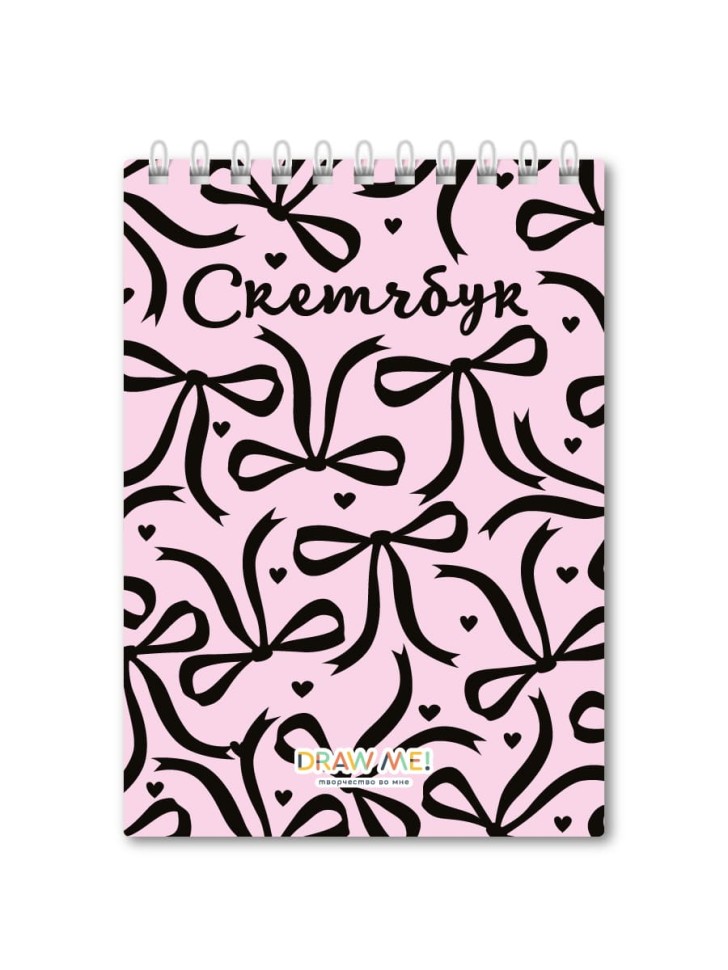 Блокнот для зарисовок DRAW ME! "Бантики", 14х20 см, плотность 100 гр