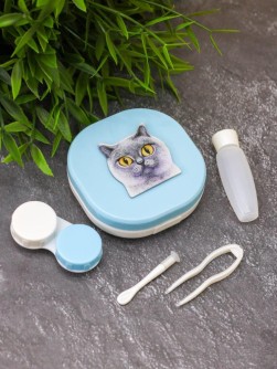Контейнер для линз "Purebred Cat", blue-smoke