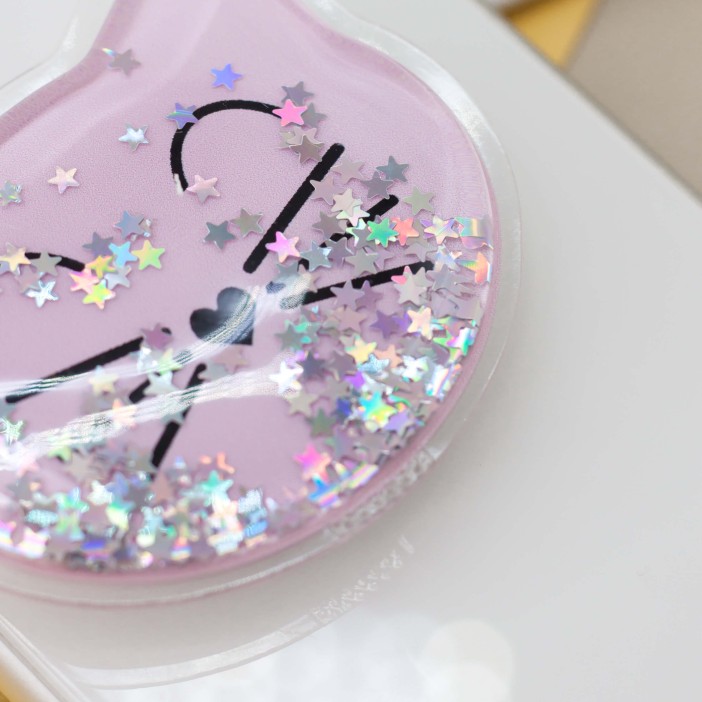 Попсокет iLikeGift "Cat sparkles", pink 