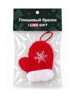 Плюшевый брелок iLikeGift "Новогодняя варежка", красный