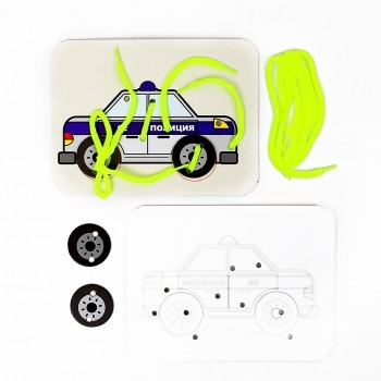 Набор Шнуровка - раскраска 2 в 1 &quot;Полиция + 2 колеса&quot; 