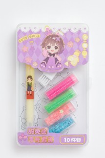 Клеевая ручка с блестками 4 цвета &quot;Cute girl&quot;, purple