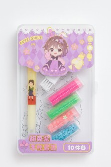 Клеевая ручка с блестками 4 цвета "Cute girl", purple