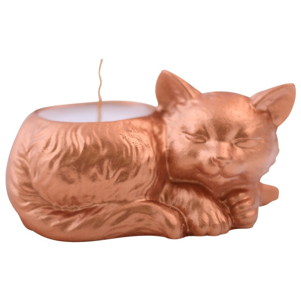 Свеча декоративная с подсвечником "Кошечка" (10х7х4,5см)