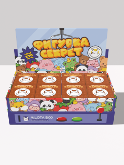 Комплект фигурок-секрет MilotaBox "Летняя капибара", (3 см) - 8шт., цветной шоу-бокс