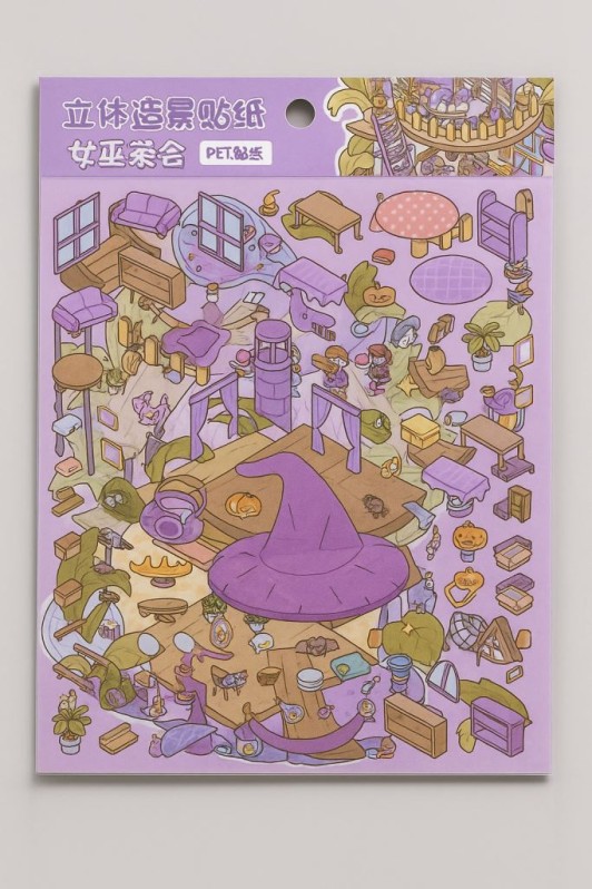 Наклейки для творчества румбокс "Хеллоуин", фиолетовые 