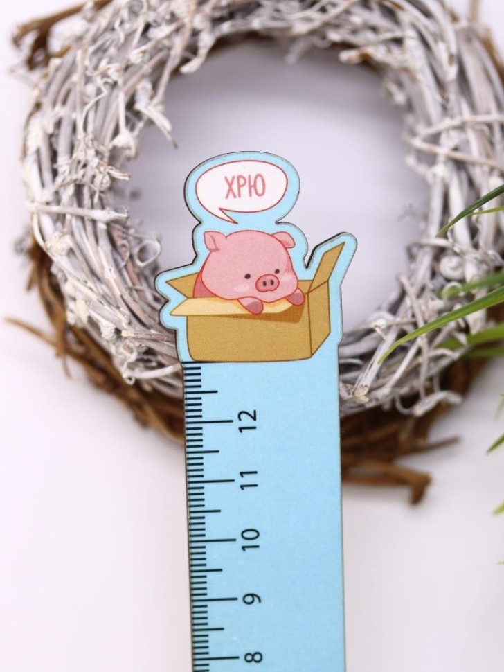 Линейка ЭКО из дерева "Поросёнок"