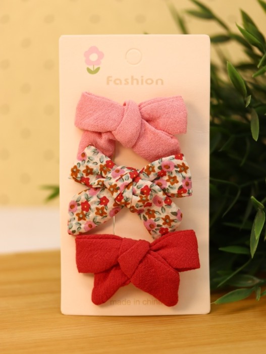 Набор заколок для волос "Pink bows" 