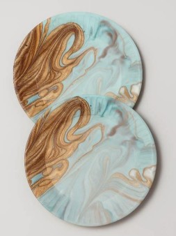 Набор бумажных тарелок 6 шт. "Смола серая" (d=180 мм)