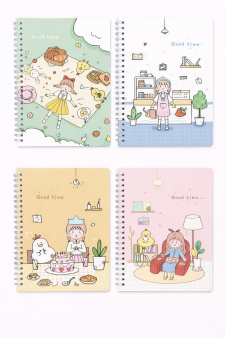 Блокнот на кольцах A5 в линейку, 60 листов "Good time", mix