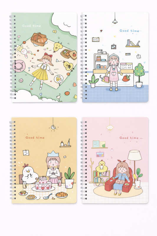 Блокнот на кольцах A5 в линейку, 60 листов "Good time", mix 