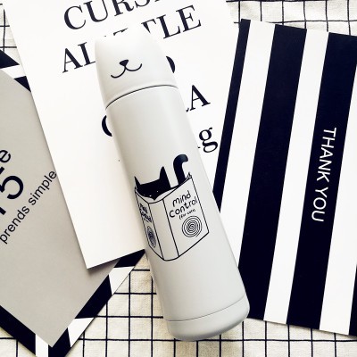 B-BW21-Z ТЕРМОС "Cat Head" grey 500ml 