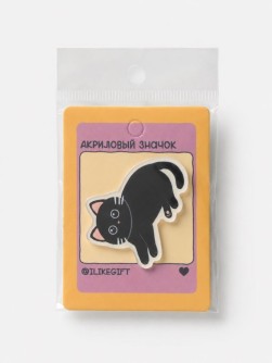 Значок акриловый iLikeGift "Чёрный кот один"