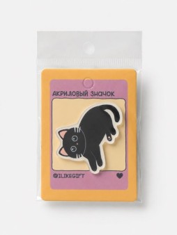Значок акриловый iLikeGift "Чёрный кот один"