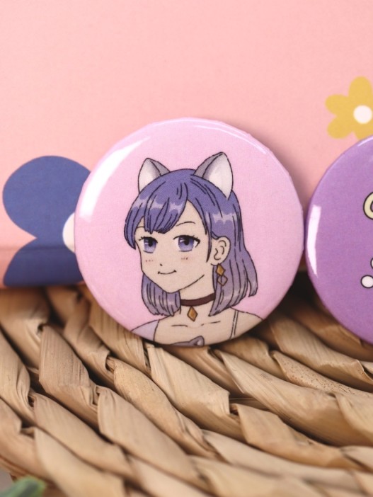 Набор значков 3 шт. iLikeGift Аниме &quot;Cute cat Girl&quot; 