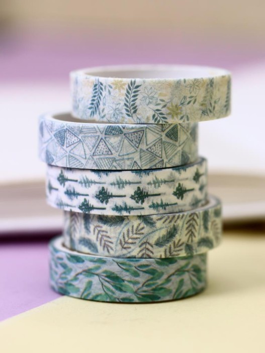 Набор декоративного скотча &quot;Designer prints&quot;, leaves 