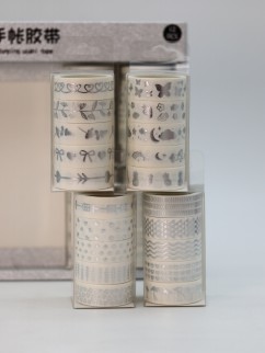 Набор декоративного скотча 5 шт. &quot;Silver pattern&quot;, mix  (1.5м*2м)