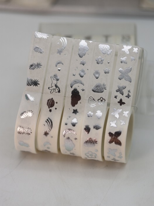 Набор декоративного скотча 5 шт. &quot;Silver pattern&quot;, mix  (1.5м*2м) 