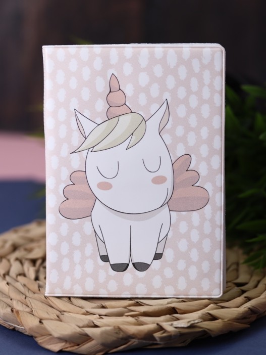 ОБЛОЖКА ДЛЯ ПАСПОРТА Unicorn Cute Pink, плотность 600 мкм 