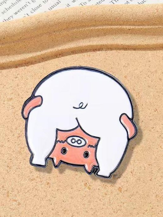 Значок металлический iLikeGift &quot;Piggy upside down&quot; 