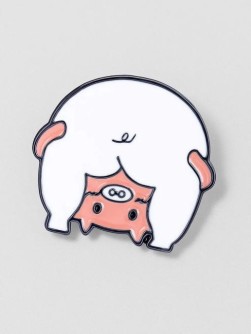 Значок металлический iLikeGift "Piggy upside down"
