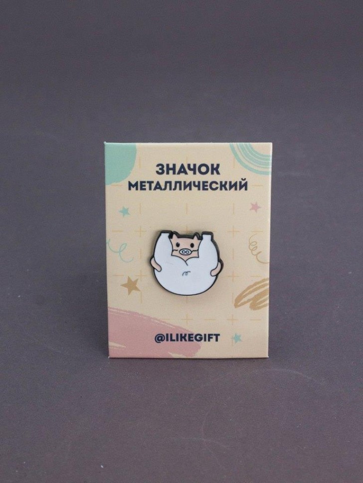 Значок металлический iLikeGift "Свинка перевернутая"