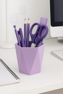 Стакан для зубных принадлежностей / канцелярских принадлежностей  «Triangle», purple