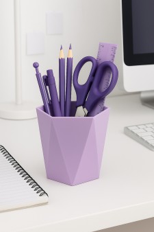 Стакан для зубных принадлежностей / канцелярских принадлежностей  «Triangle», purple